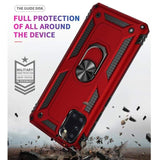 Armor Rugged Protective Case with Metal Ring/Stand for Samsung Galaxy A31 - acc Noco