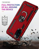 Armor Rugged Protective Case with Metal Ring/Stand for Samsung Galaxy S20 S20+ S20 Ultra - acc Noco