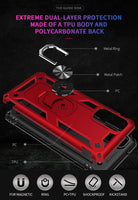 Armor Rugged Protective Case with Metal Ring/Stand for Samsung Galaxy S20 S20+ S20 Ultra - acc Noco