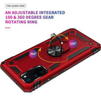 Armor Rugged Protective Case with Metal Ring/Stand for Samsung Galaxy S20 S20+ S20 Ultra - acc Noco