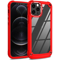 Apple iPhone 11 Campro Shockproof Cover Transparent Rear Panel with Camera Protection Ring - Red - Cover Noco