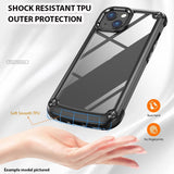Campro Shockproof Cover Transparent Rear Panel with Camera Protection Ring - For Apple iPhone 13 - Black - Cover Noco