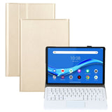 Bluetooth Keyboard Touchpad and Flip Cover with Stand for Lenovo M10 Plus TB-X606F - Gold - Cover Noco