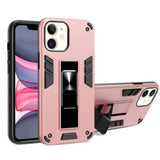 Shockproof Rugged Protective Cover with Metal Patch / Fold Out Stand for Apple iPhone 11 - Metallic Rose - acc Noco