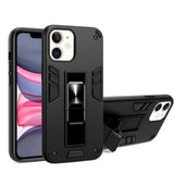 Shockproof Rugged Protective Cover with Metal Patch / Fold Out Stand for Apple iPhone 11 - Black - acc Noco