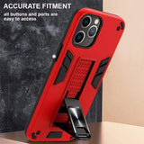Shockproof Rugged Protective Cover with Metal Patch / Fold Out Stand for Apple iPhone 12 / iPhone 12 Pro - acc Noco