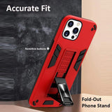 Shockproof Rugged Protective Cover with Metal Patch / Fold Out Stand for Apple iPhone 13 - acc Noco
