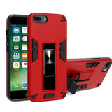 Shockproof Rugged Protective Cover with Metal Patch / Fold Out Stand for Apple iPhone 7 Plus / iPhone 8 Plus - Metallic Red - acc Noco