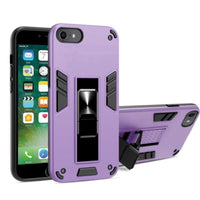 Shockproof Rugged Protective Cover with Metal Patch / Fold Out Stand for Apple iPhone 7 / iPhone 8 / iPhone SE 2020/2022 - Purple - Cover 