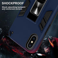 Shockproof Rugged Protective Cover with Metal Patch / Fold Out Stand for Apple iPhone XS Max - acc Noco