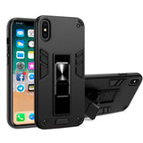Shockproof Rugged Protective Cover with Metal Patch / Fold Out Stand for Apple iPhone XS Max - Black - acc Noco