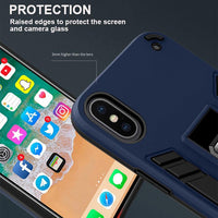 Shockproof Rugged Protective Cover with Metal Patch / Fold Out Stand for Apple iPhone XS Max - acc Noco