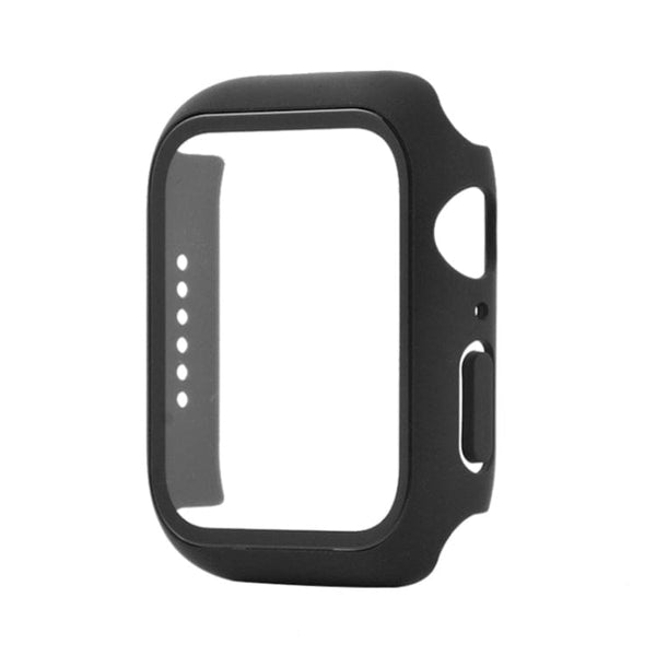Watch Protective Cover with Tempered Glass Screen Protector Fits Apple Watch Series 4 / 5 / 6 / SE 44mm - Black - watch Ulefone