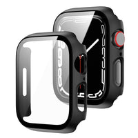 Watch Protective Cover with Tempered Glass Screen Protector Fits Apple Watch Series 7 45mm - Black - watch Noco