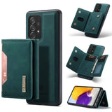 DG Shockproof Cover with Magnetic Detachable Wallet with Card Slots - For Samsung Galaxy A72 4G/5G - Emerald Green - Cover DG Ming