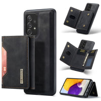DG Shockproof Cover with Magnetic Detachable Wallet with Card Slots - For Samsung Galaxy A72 4G/5G - Black - Cover DG Ming