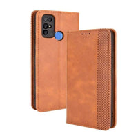 Thatch Flip Phone Cover/Wallet with Card Slots - For DOOGEE X96 PRO - Brown - acc Noco