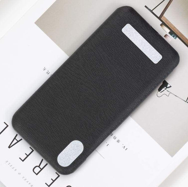 Black TPU Leather Look Cover - For Doogee Y8/Y8C/Y8 Plus - acc Noco