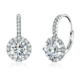 V Jewellery - S925 Sterling Silver 6.5mm 1.0ct Moissanite Gem and CZ Earrings E002 - Jewelry Noco