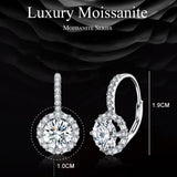 V Jewellery - S925 Sterling Silver 6.5mm 1.0ct Moissanite Gem and CZ Earrings E002 - Jewelry Noco