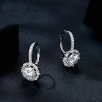 V Jewellery - S925 Sterling Silver 6.5mm 1.0ct Moissanite Gem and CZ Earrings E002 - Jewelry Noco