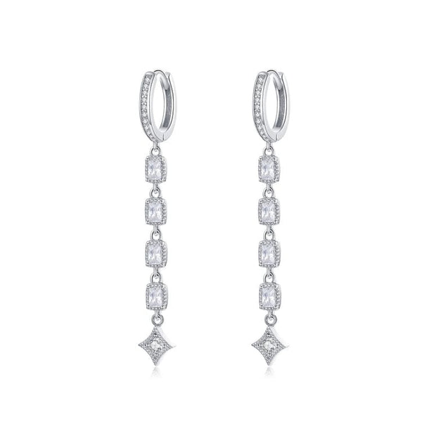 V Jewellery - S925 Sterling Silver 5 Hanging Jewel Earrings E583 - Jewelry Noco