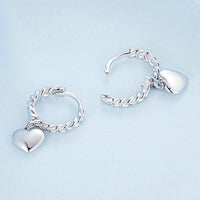 V Jewellery - S925 Sterling Silver Heart Twist White Gold Plated E715 - Jewelry Noco