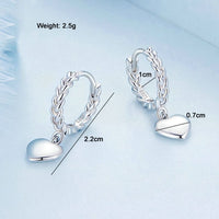 V Jewellery - S925 Sterling Silver Heart Twist White Gold Plated E715 - Jewelry Noco