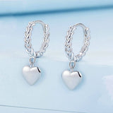 V Jewellery - S925 Sterling Silver Heart Twist White Gold Plated E715 - Jewelry Noco