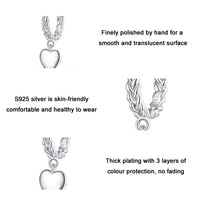 V Jewellery - S925 Sterling Silver Heart Twist White Gold Plated E715 - Jewelry Noco