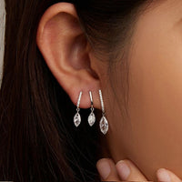 V Jewellery - S925 Sterling Silver Lobe Tassel Earrings White Gold Plated E738 - Jewelry Noco