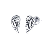 V Jewellery - S925 Sterling Silver Angel Wing Earrings E882 - Jewelry Noco