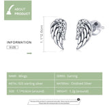 V Jewellery - S925 Sterling Silver Angel Wing Earrings E882 - Jewelry Noco