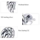 V Jewellery - S925 Sterling Silver Angel Wing Earrings E882 - Jewelry Noco