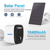 ESCAM QF370 WiFi 3MP Solar Powered Battery Outdoor Security Camera App Control, - security ESCam