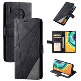 Huawei Mate 30 PRO - Rhombus Phone Wallet with Flip Front Card Slots - Black - Cover Noco