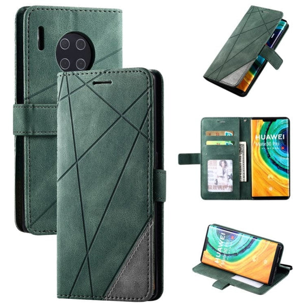 Huawei Mate 30 PRO - Rhombus Phone Wallet with Flip Front Card Slots - Green - Cover Noco
