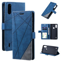 Rhombus Phone Wallet with Flip Front, Card Slots - For MOTOROLA MOTO E7 POWER