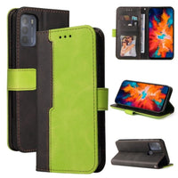 Phone Wallet with Flip Front Card Slots Two Tone Colours - For MOTOROLA MOTO G50 4G Phone - Black and Green - acc Noco