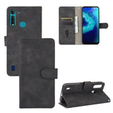 Phone Wallet with Flip Front Card Slots Leather Texture - For MOTOROLA MOTO G8 POWER LITE - Black - Cover Noco