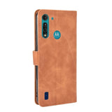 Phone Wallet with Flip Front Card Slots Leather Texture - For MOTOROLA MOTO G8 POWER LITE - Brown - acc Noco
