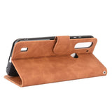 Phone Wallet with Flip Front Card Slots Leather Texture - For MOTOROLA MOTO G8 POWER LITE - Brown - acc Noco