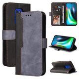 Phone Wallet with Flip Front Card Slots Two Tone Colours - For MOTOROLA MOTO G9 PLAY Phone - Black and Grey - acc Noco