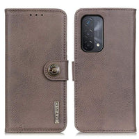 Deluxe Flip Cover Case Credit Card Slots Magnetic Closing - For Oppo A54 5G A74 5G A93 5G - Brown - acc Noco