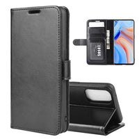 Phone Wallet with Flip Front Card Slots Leather Texture - For OPPO RENO 4 PRO 5G Phone - Black - acc Noco