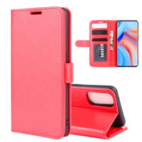 Phone Wallet with Flip Front Card Slots Leather Texture - For OPPO RENO 4 PRO 5G Phone - Red - acc Noco