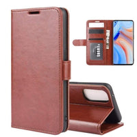 Phone Wallet with Flip Front Card Slots Leather Texture - For OPPO RENO 4 PRO 5G Phone - Brown - acc Noco