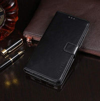Faux Leather Texture Flip Phone Cover/Wallet - For Doogee N20 Phone - Black - acc Noco