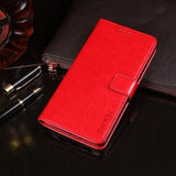 Faux Leather Texture Flip Phone Cover/Wallet - For Doogee N20 Phone - Red - acc Noco