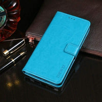 Faux Leather Texture Flip Phone Cover/Wallet - For Doogee N20 Phone - Light Blue - acc Noco